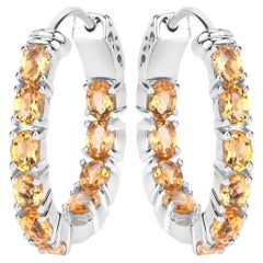 Boucles d'oreilles Citrine 3.18 Carats Argent Sterling