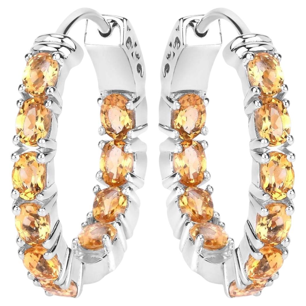 Citrine Earrings 3.18 Carats Sterling Silver