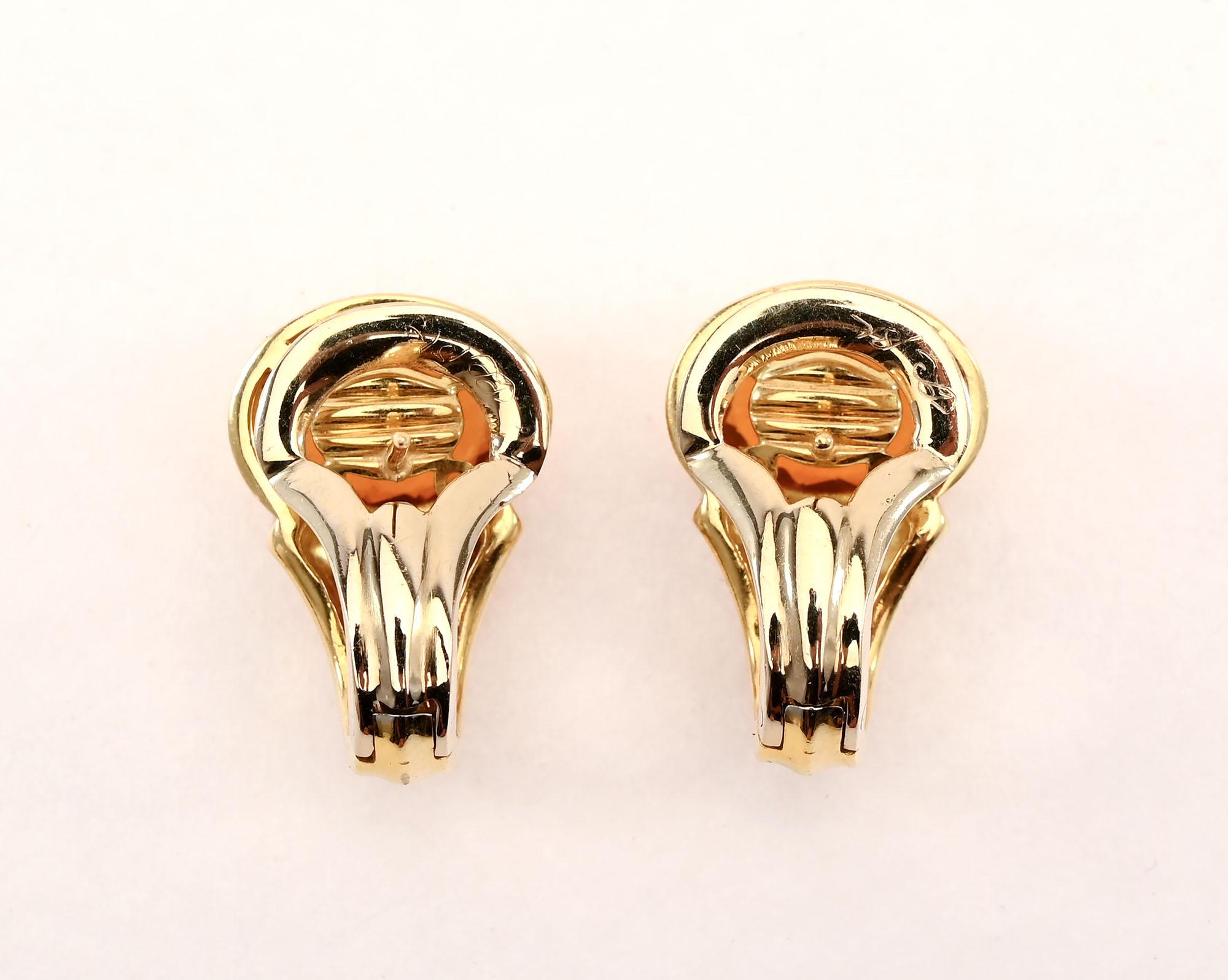 Modern Citrine Earrings  with Diamonds For Sale