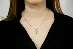Citrine, Emerald and Diamonds 14 Karat Gold Necklace