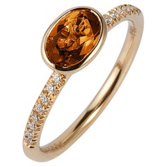 Citrine Faceted Oval Ring