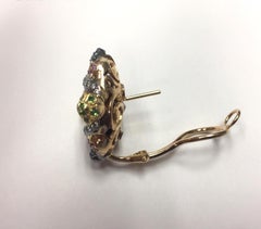 Citrine Gem Set Gold Earclips