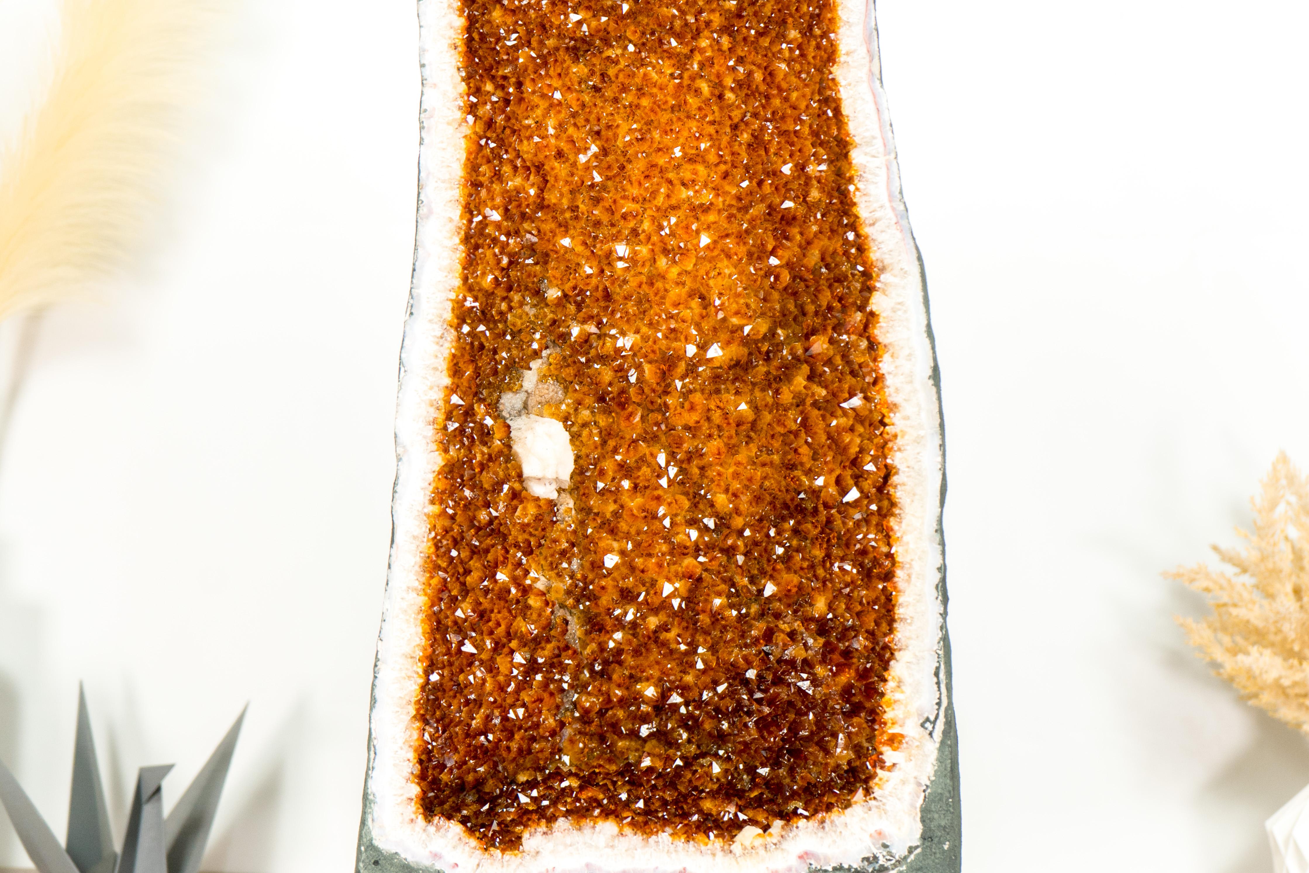 Citrine Geode Cathedral of AAA Quality, with Deep Orange Citrine and 24 In Tall  For Sale 4