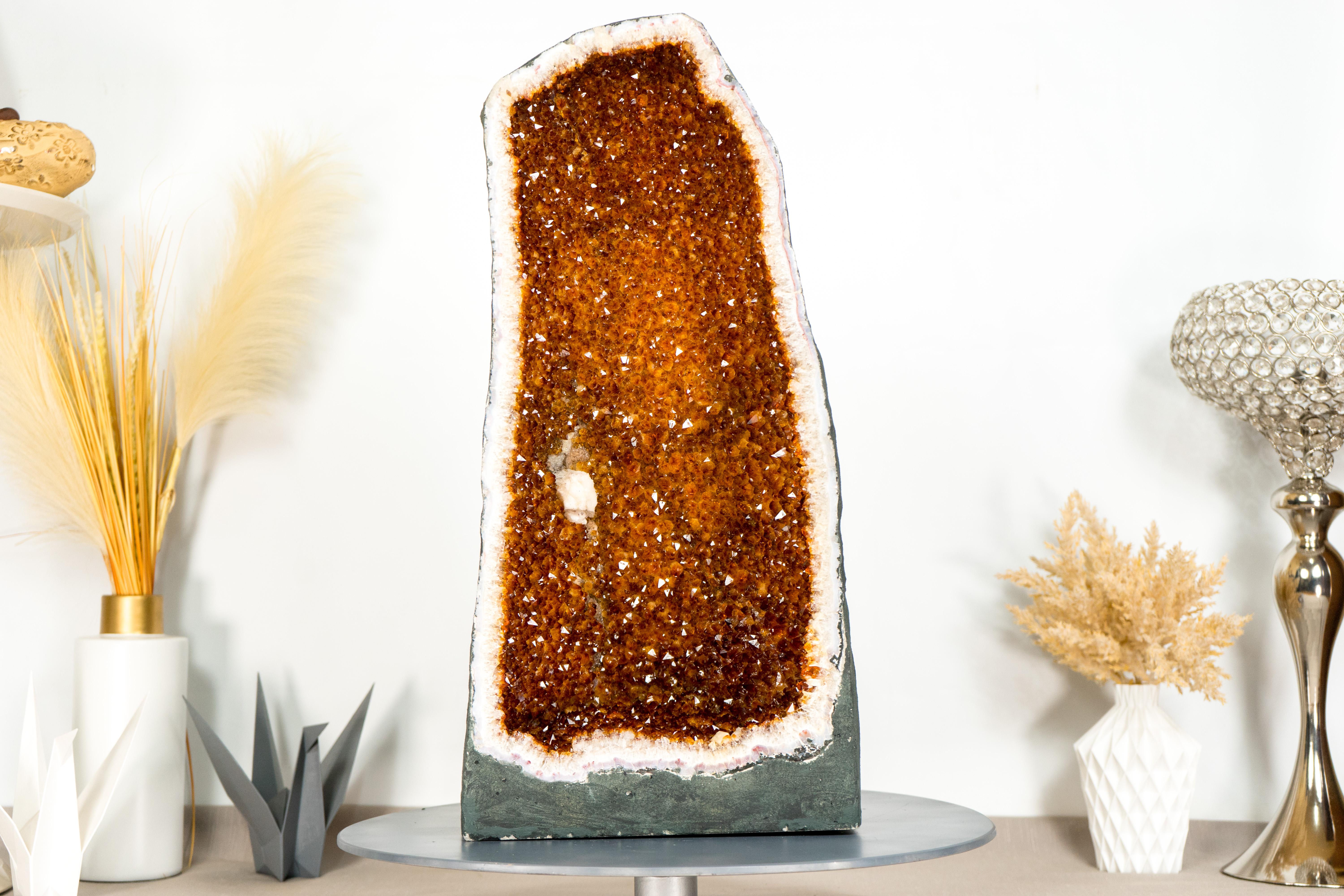Citrine Geode Cathedral of AAA Quality, with Deep Orange Citrine and 24 In Tall  For Sale 5