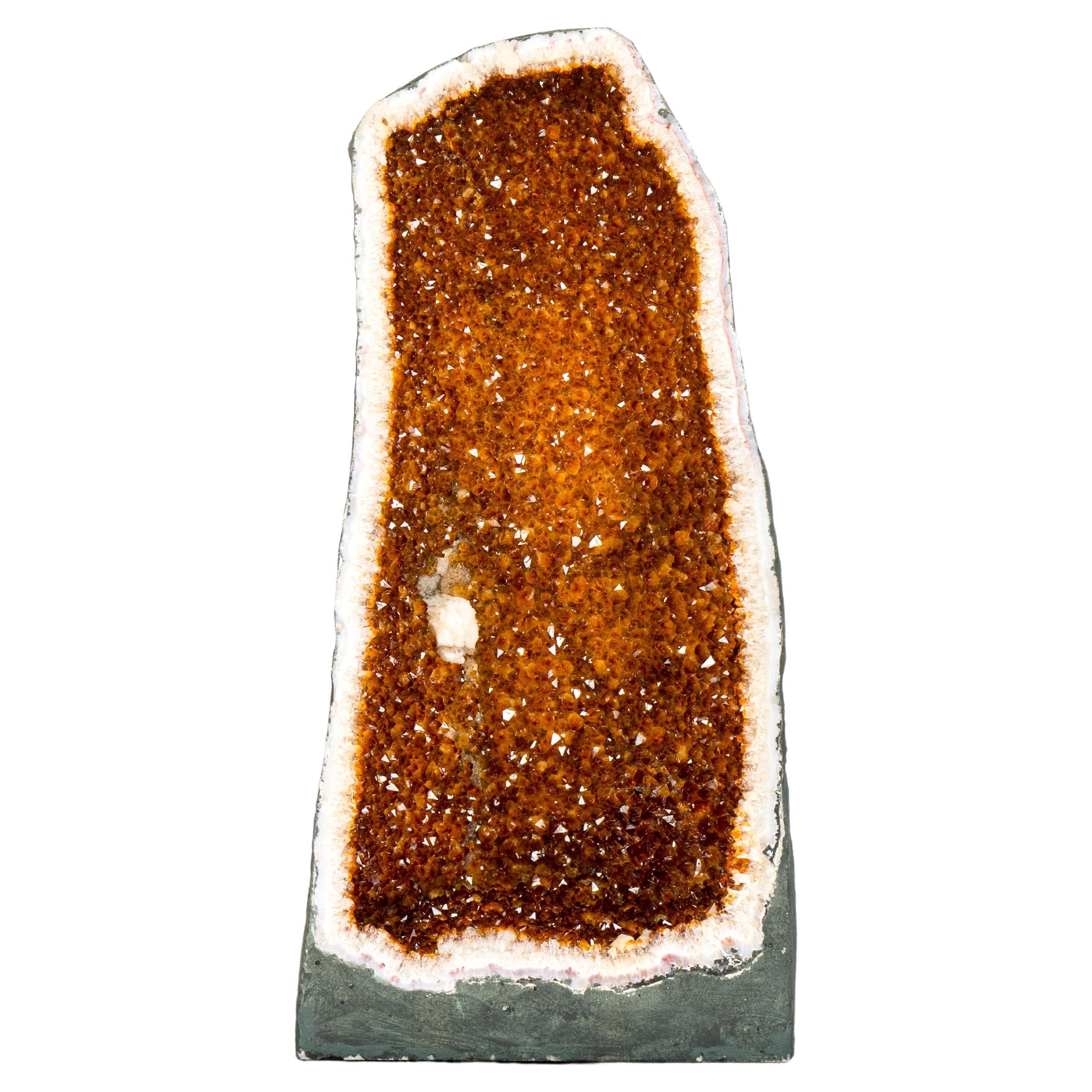 Citrine Geode Cathedral of AAA Quality, with Deep Orange Citrine and 24 In Tall 