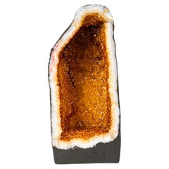Citrin Geode Höhle mit seltenen natürlichen Galaxy Druzy