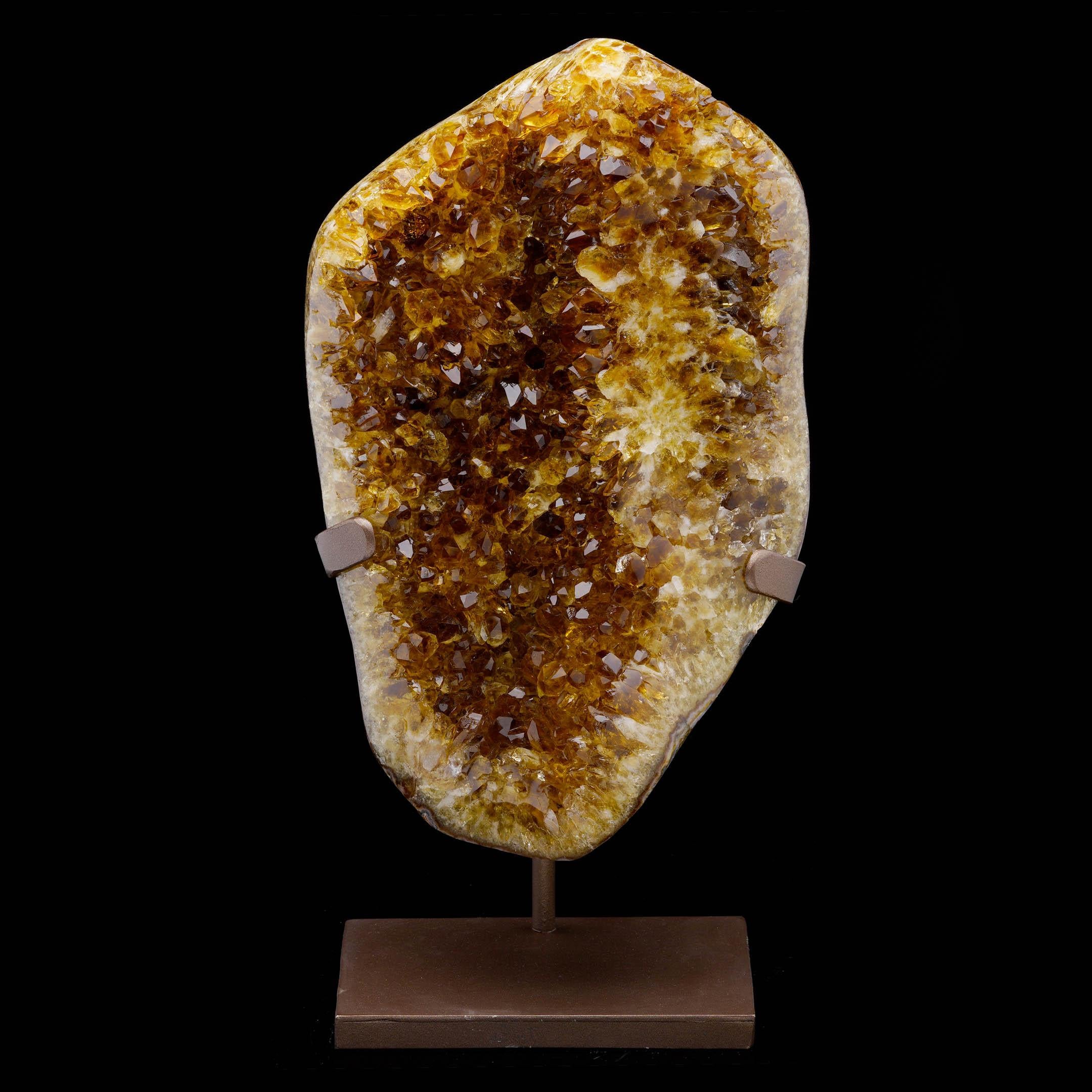 This Citrine on custom metal stand (measuring 7
