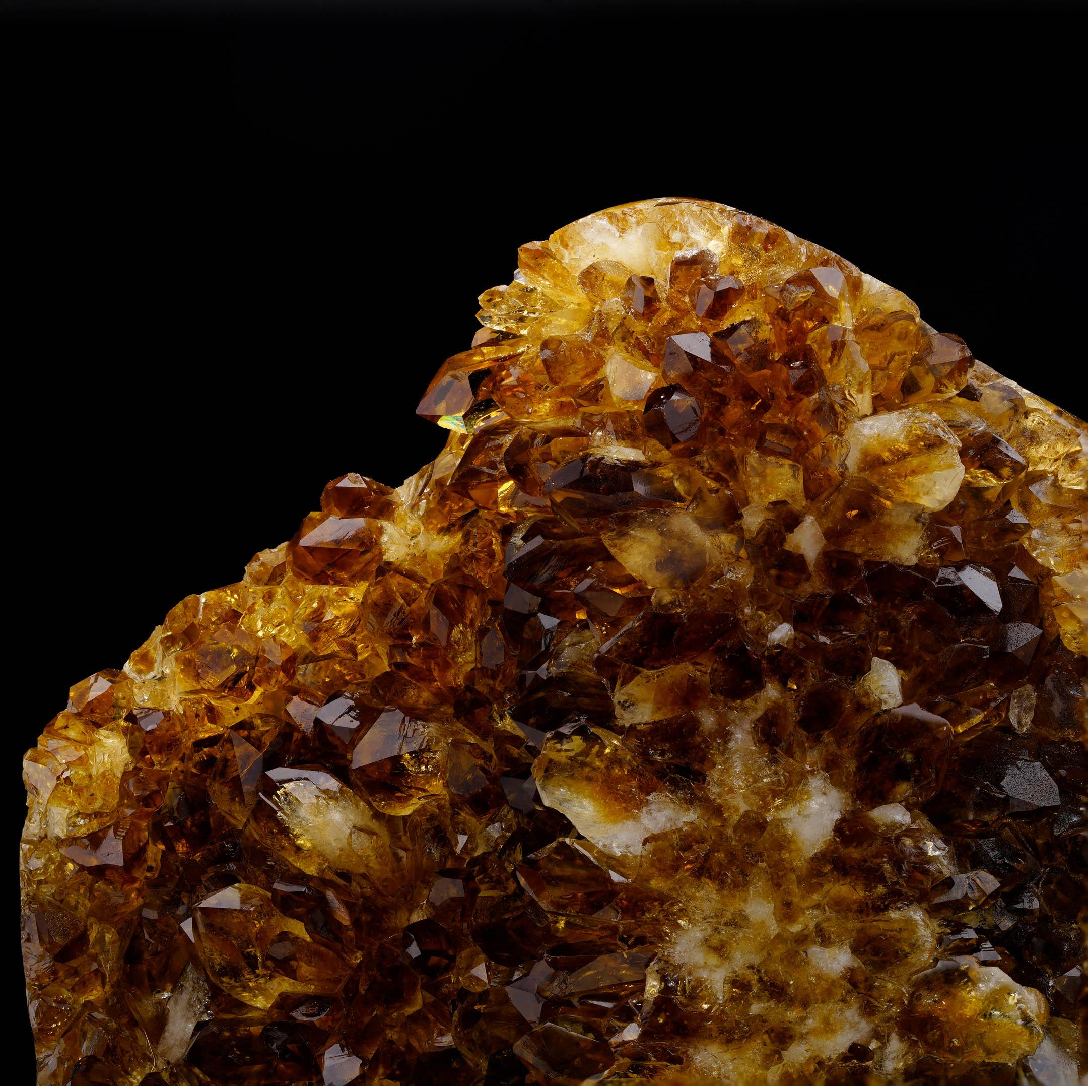 Contemporary Citrine Geode on Custom Metal Stand For Sale