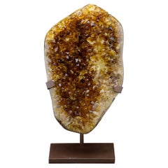 Citrine Geode on Custom Metal Stand
