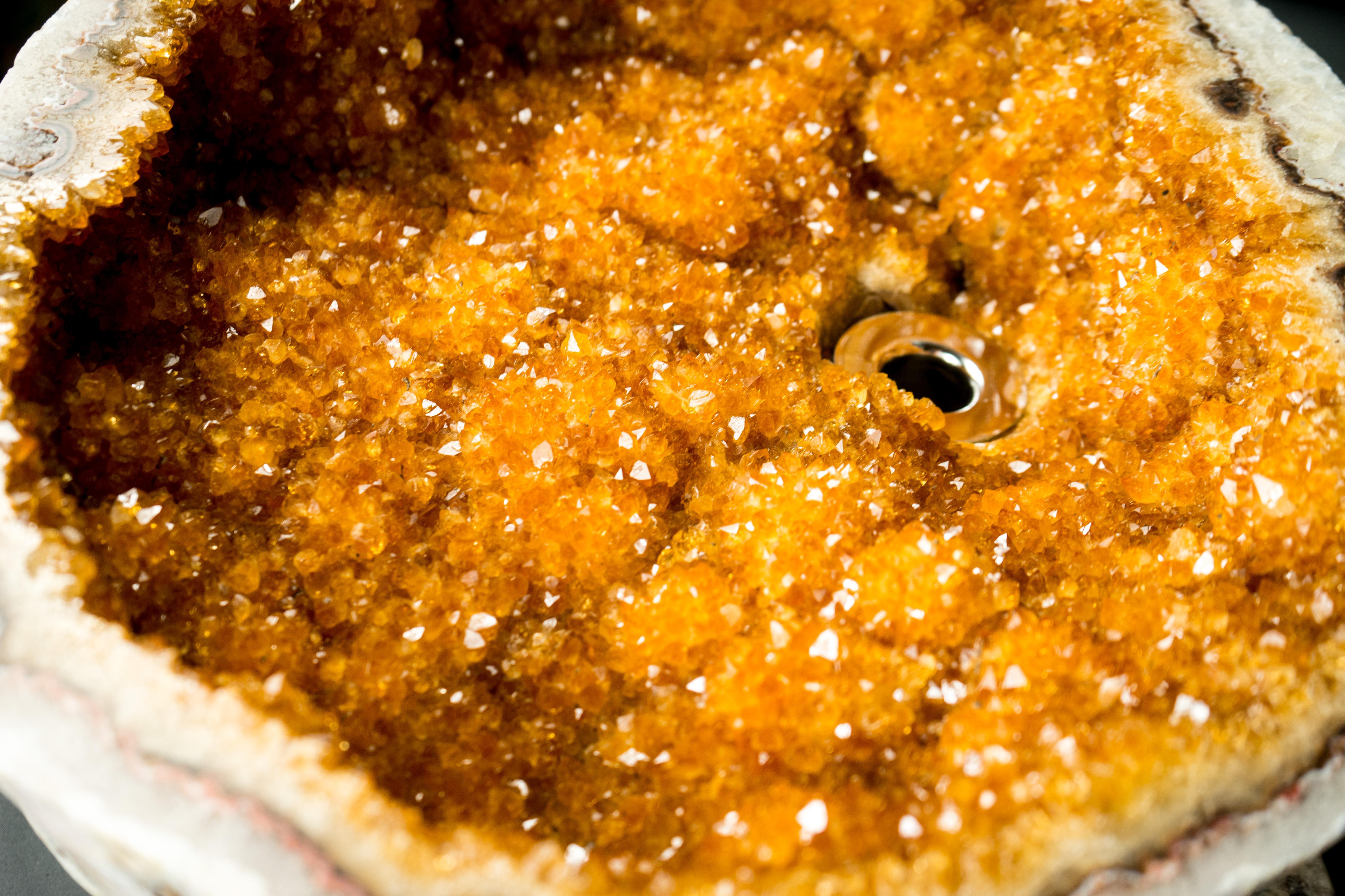 Citrin-Geode-Waschbecken mit Druzy-Kristallen, handgefertigt aus einem AAA-Natur Citrin im Angebot 5