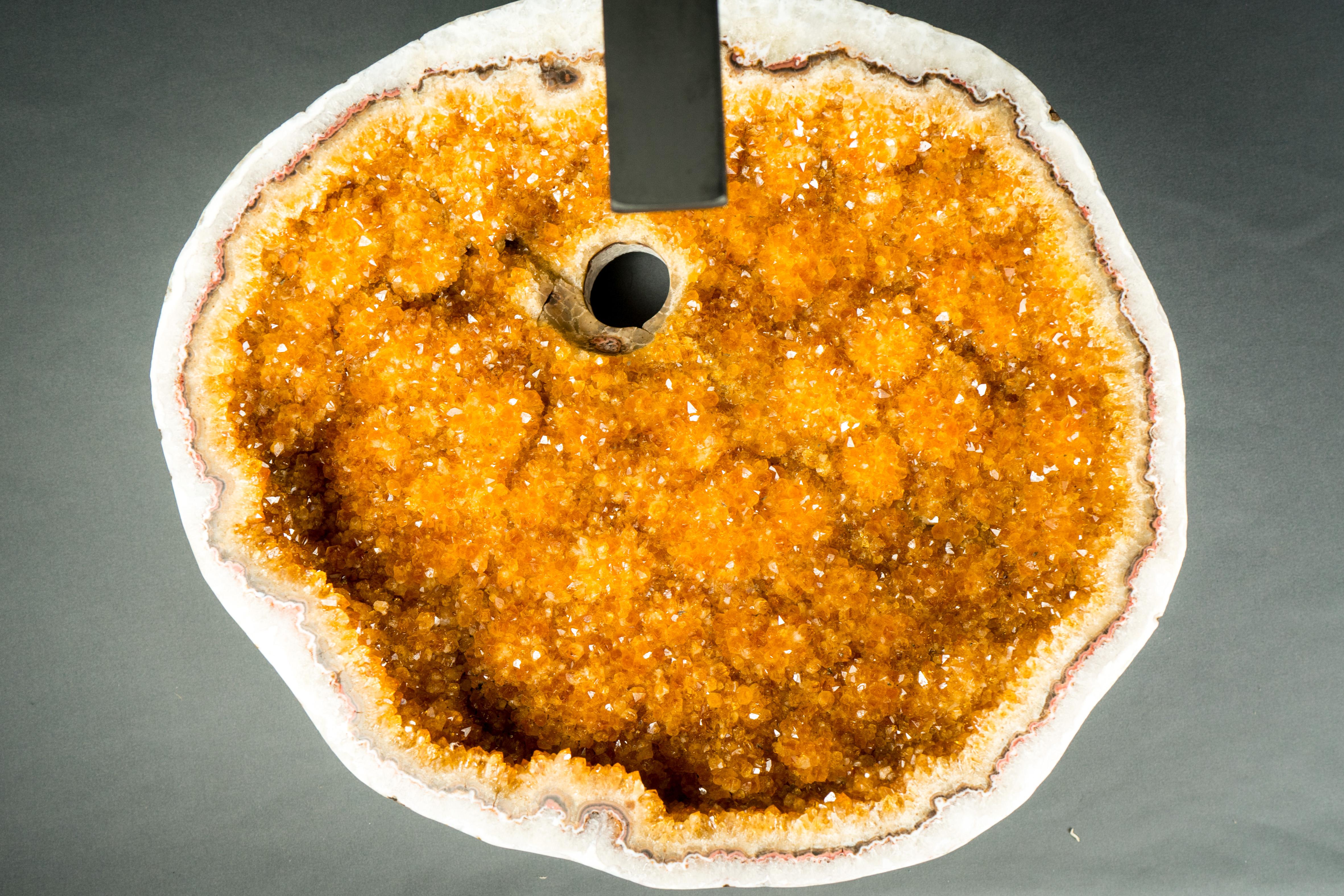 Citrin-Geode-Waschbecken mit Druzy-Kristallen, handgefertigt aus einem AAA-Natur Citrin (Brasilianisch) im Angebot