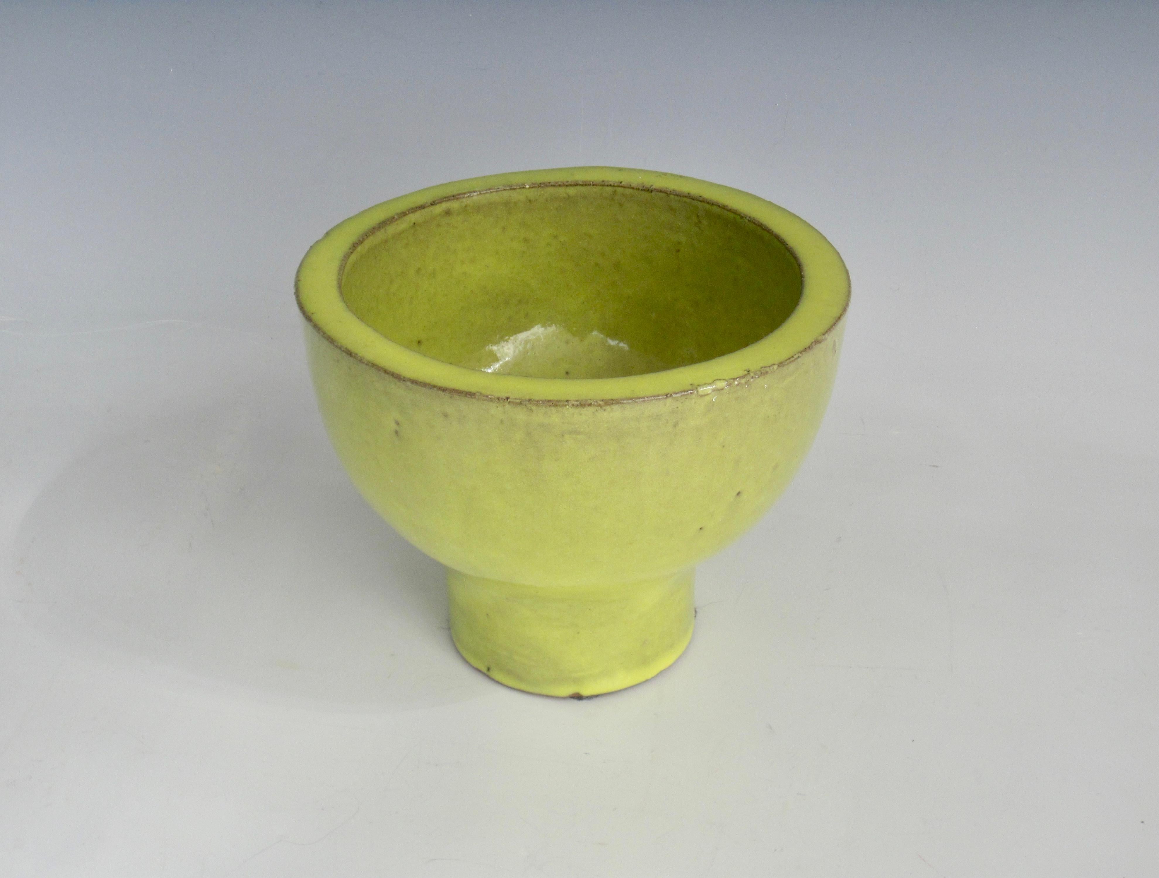 Unknown Citrine Glazed Terra Cotta Pedestal Style Planter Pot For Sale