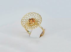 Citrine Gold 14k Gold Ring, Citrine Everyday Ring