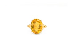 Citrine Gold Ring, Citrine Cocktail Ring, Oval Citrine Ring