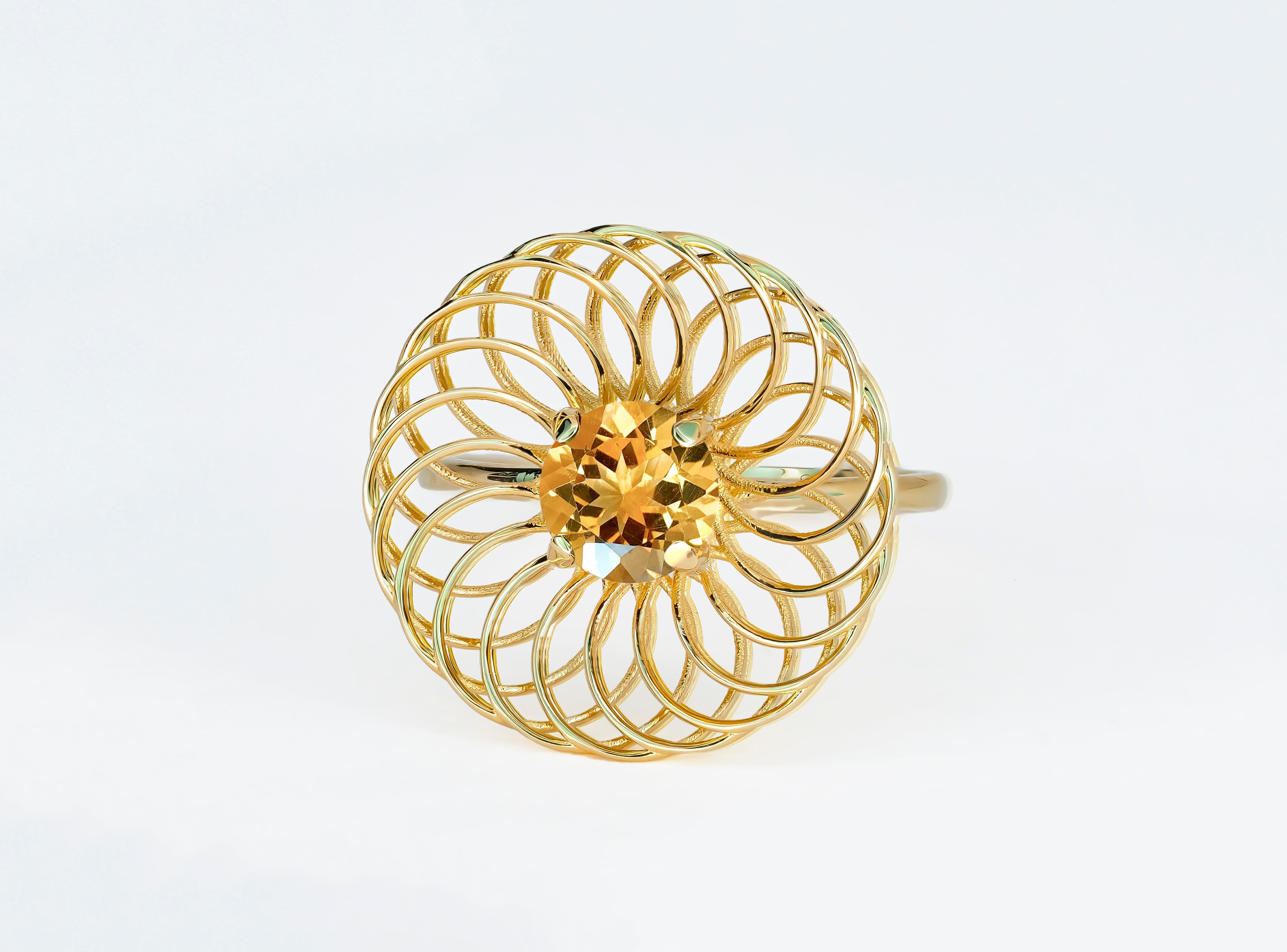 Women's Citrine gold ring.  For Sale