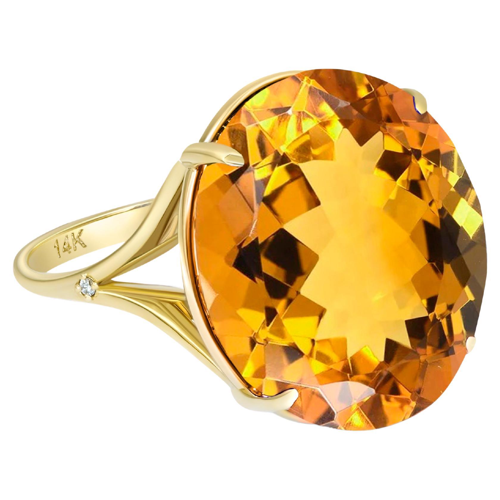 Bague en or avec citrine.  en vente