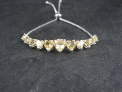 Citrine Heart Bolo Bracelet Sterling Silver