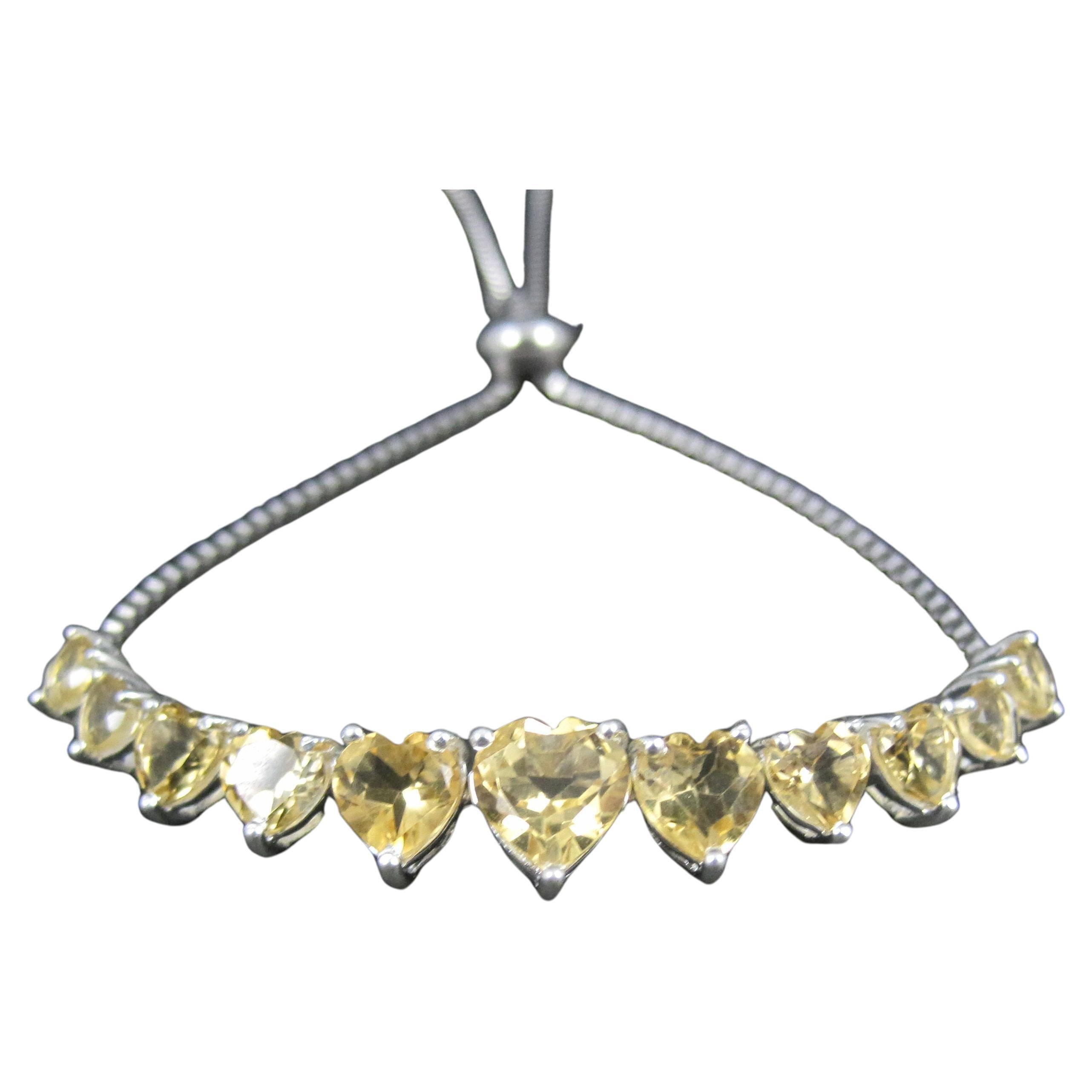 Citrin Herz Bolo-Armband Sterling Silber