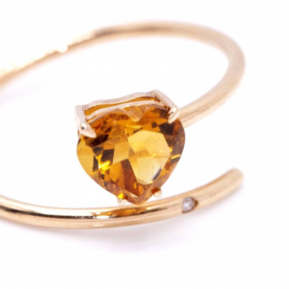 Anello con cuore di citrino in vendita 1