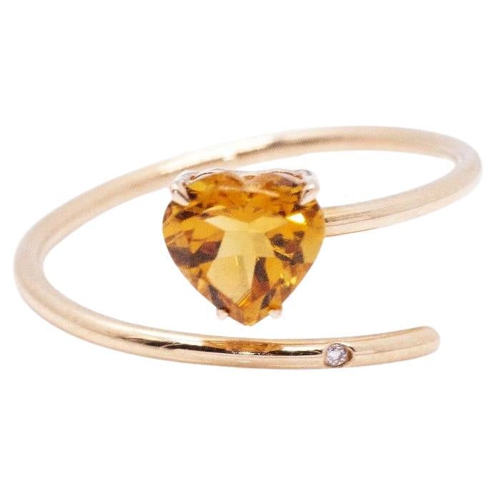 Anello con cuore di citrino in vendita