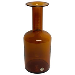 Citrine Holmegaard Glass Bottle Vase by Otto Brauer