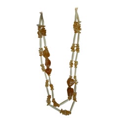 Citrine Horn 925 Vermeil Long Gemstone Necklace