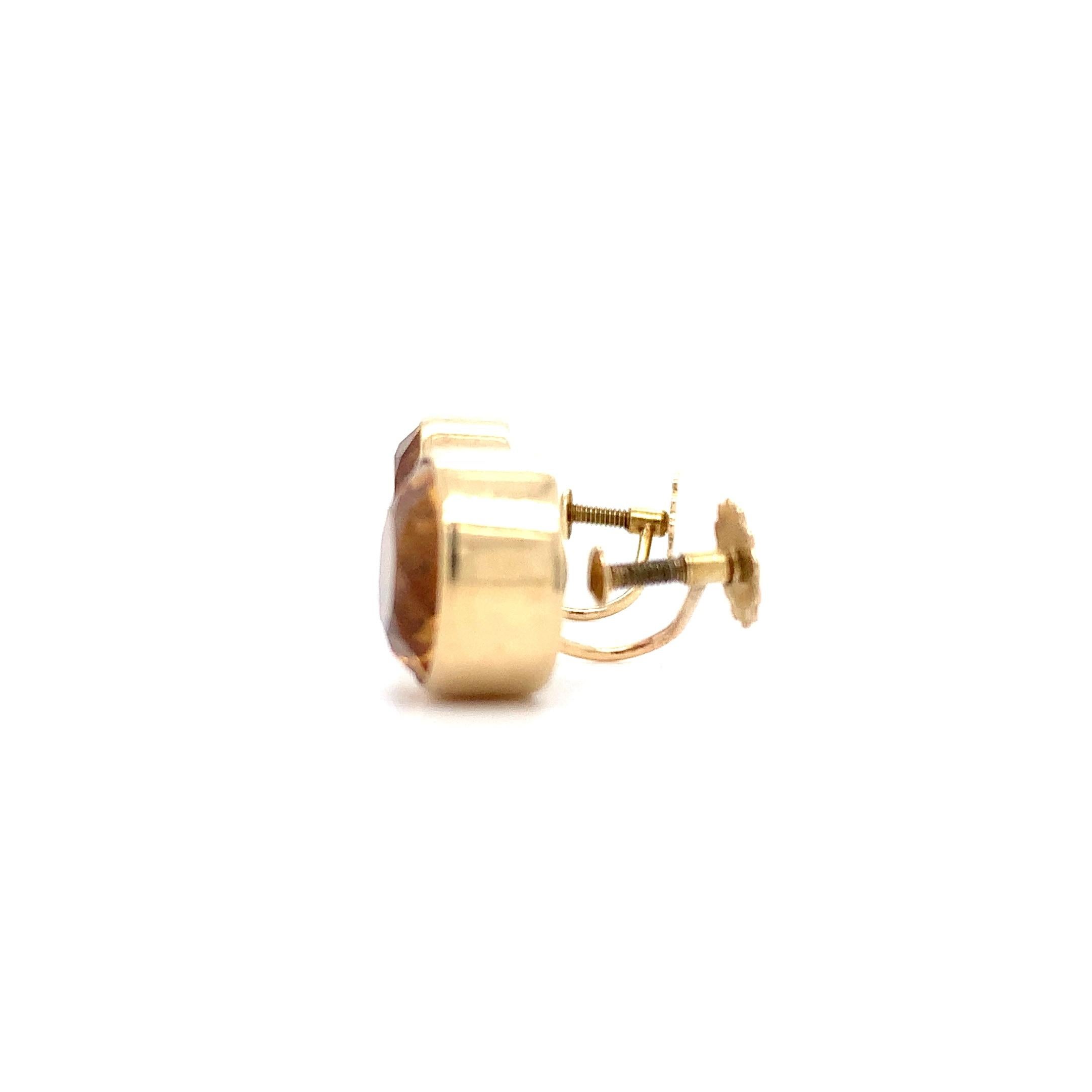 Citrin große Art Deco Ohrringe Gelbgold im Zustand „Neu“ im Angebot in London, GB