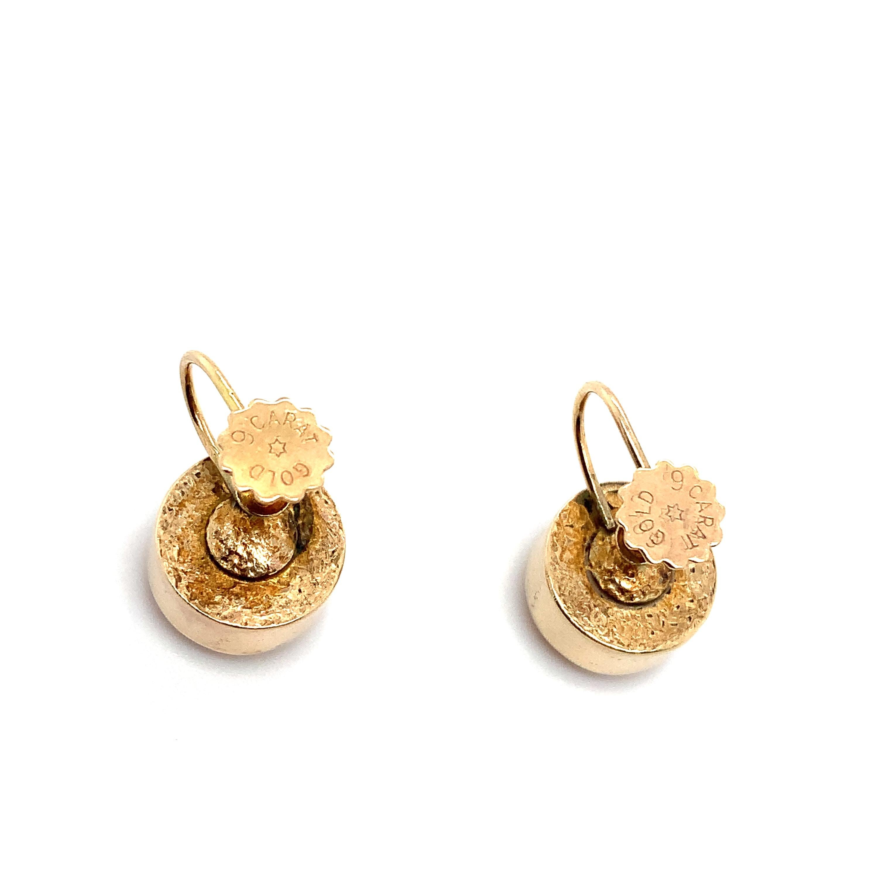Citrin große Art Deco Ohrringe Gelbgold im Angebot 2