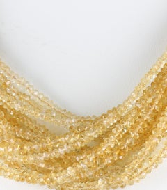 Citrine Multi-Strand Necklace with 18 Karat Yellow Gold Clasp