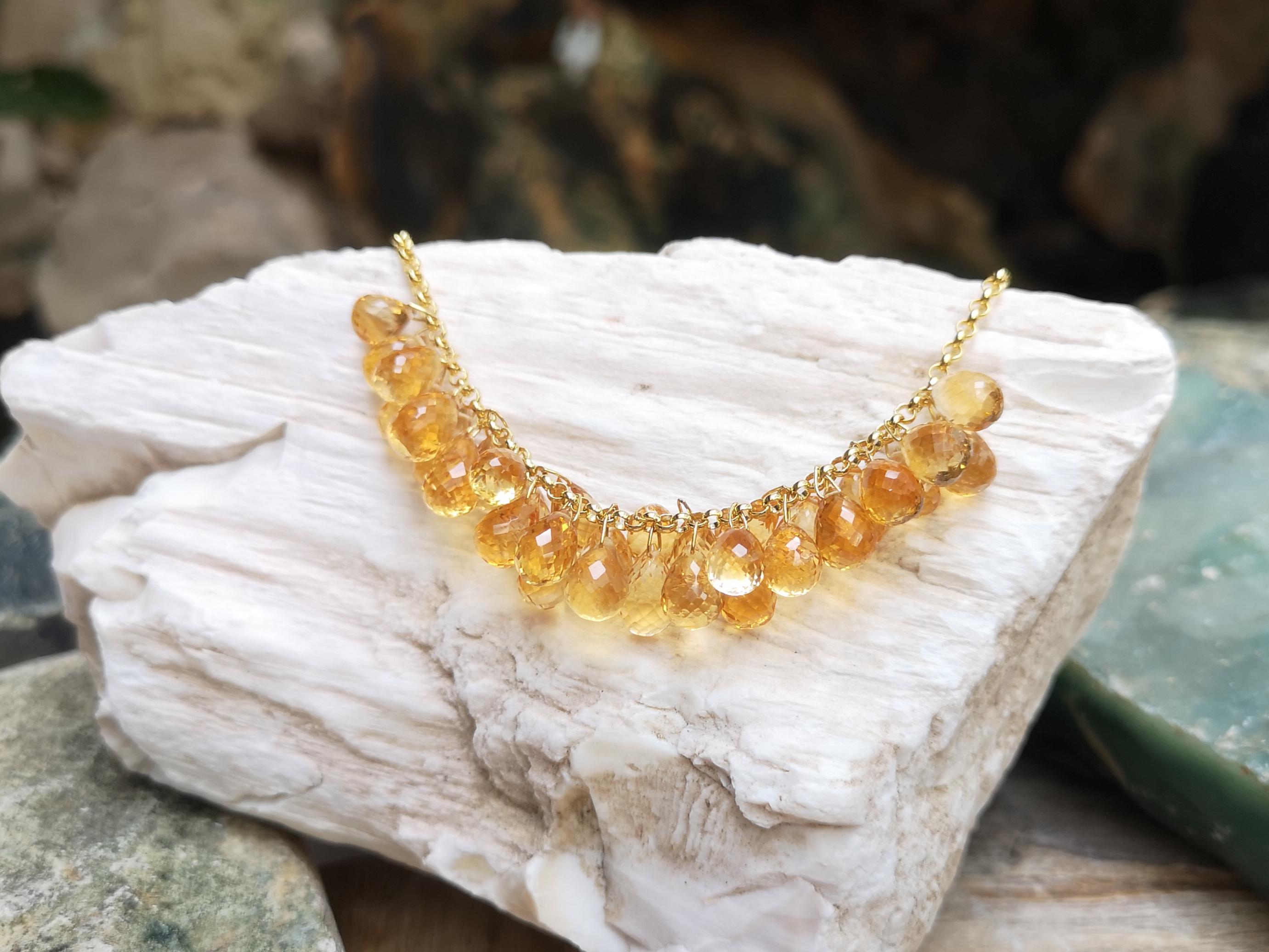 Collana di citrini con montatura in oro 18 carati in vendita 1