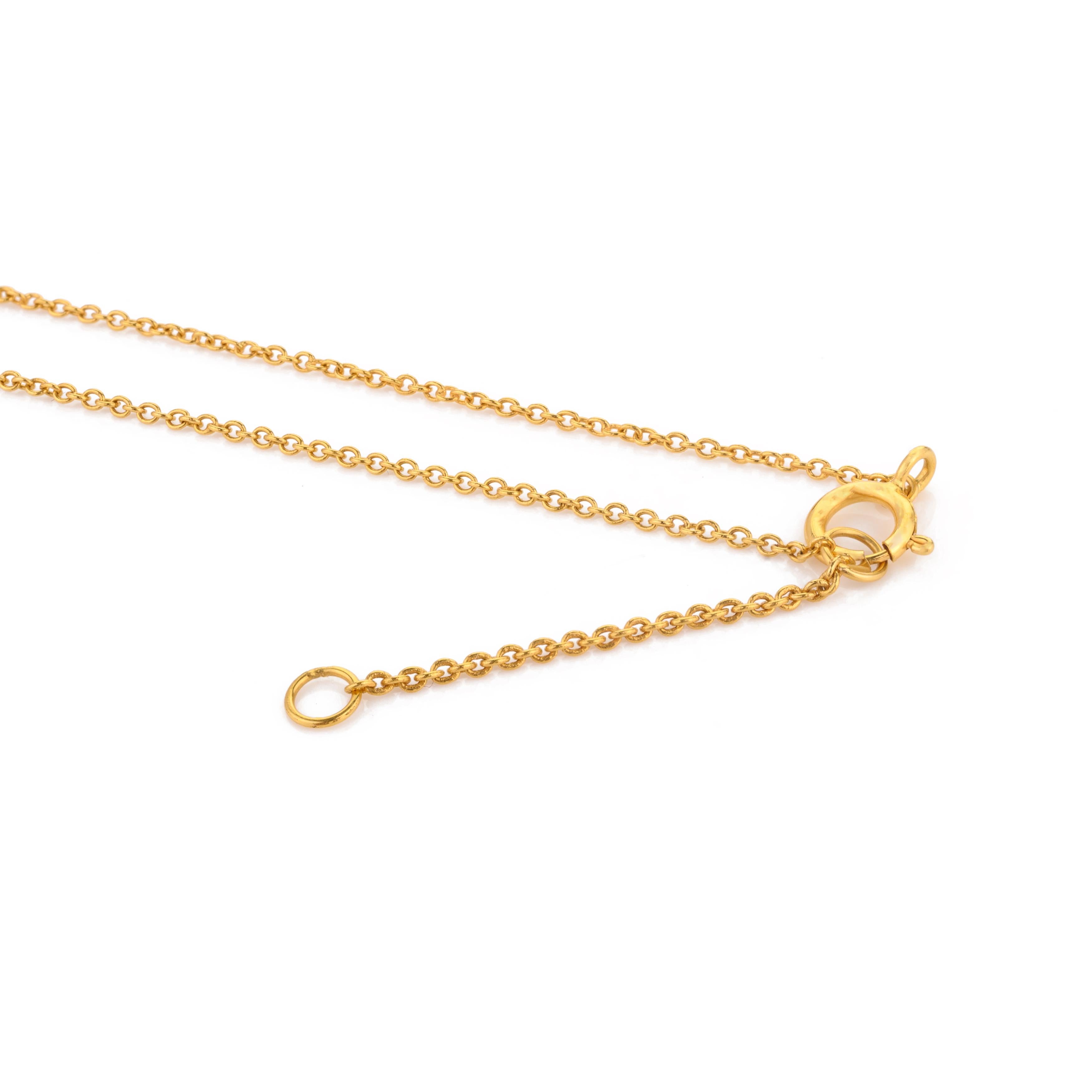 Collier à pendentifs en or jaune 14k Citrine Hexagonale Cadeau pour Elle Pour femmes en vente