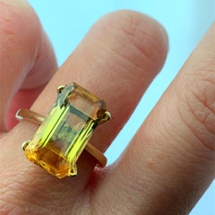 Citrine orange gemstone cocktail ring 9k yellow gold