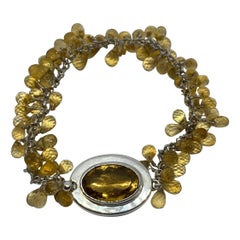 Citrine Oval and Briolette Bracelet in Sterling Silver