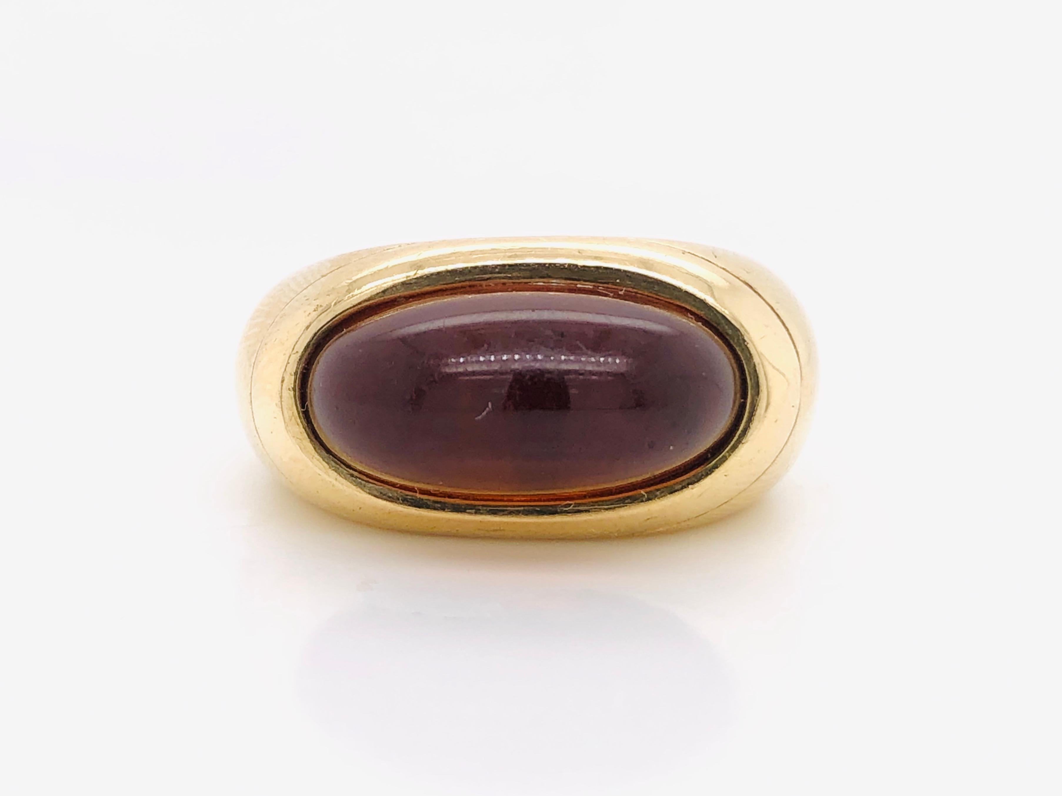 Citrin in ovaler Form auf Gelbgoldring, circa 1990er Jahre im Zustand „Hervorragend“ in Vannes, FR