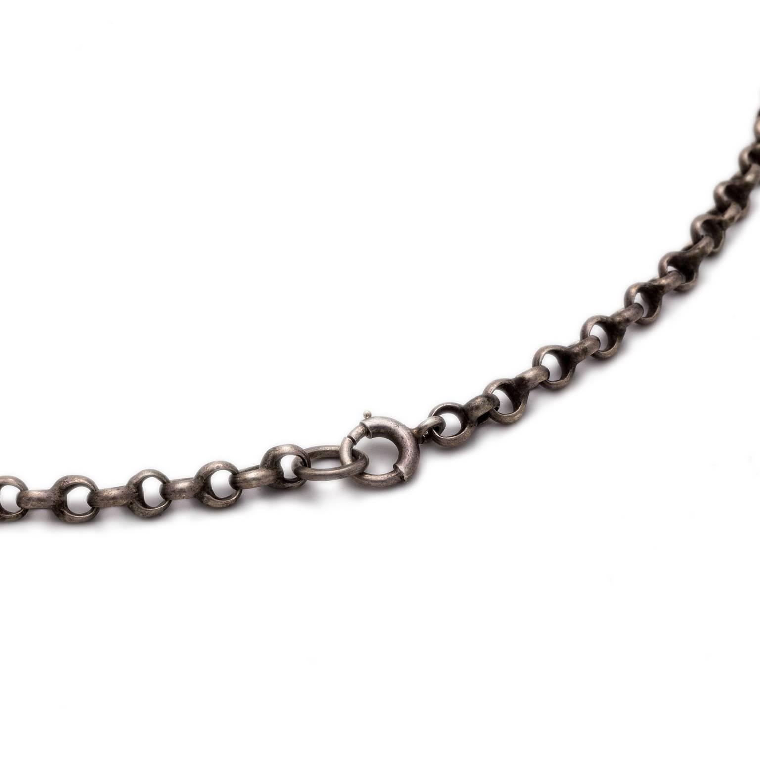 Citrin Oxidiertes Silber Drapierte Arts & Crafts Halskette im Zustand „Hervorragend“ im Angebot in Berkeley, CA
