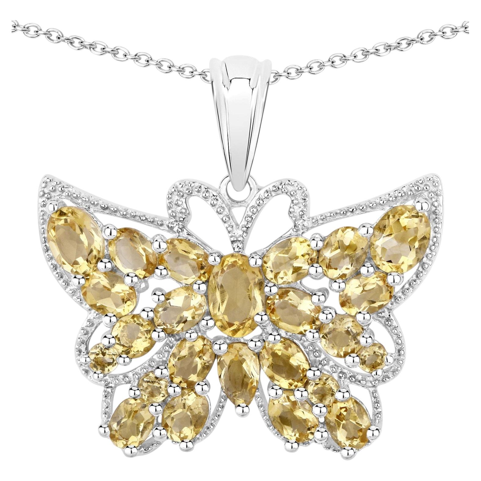 Pendentif en citrine de 3,78 carats, argent massif en vente
