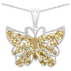 Pendentif en citrine de 3,78 carats, argent massif
