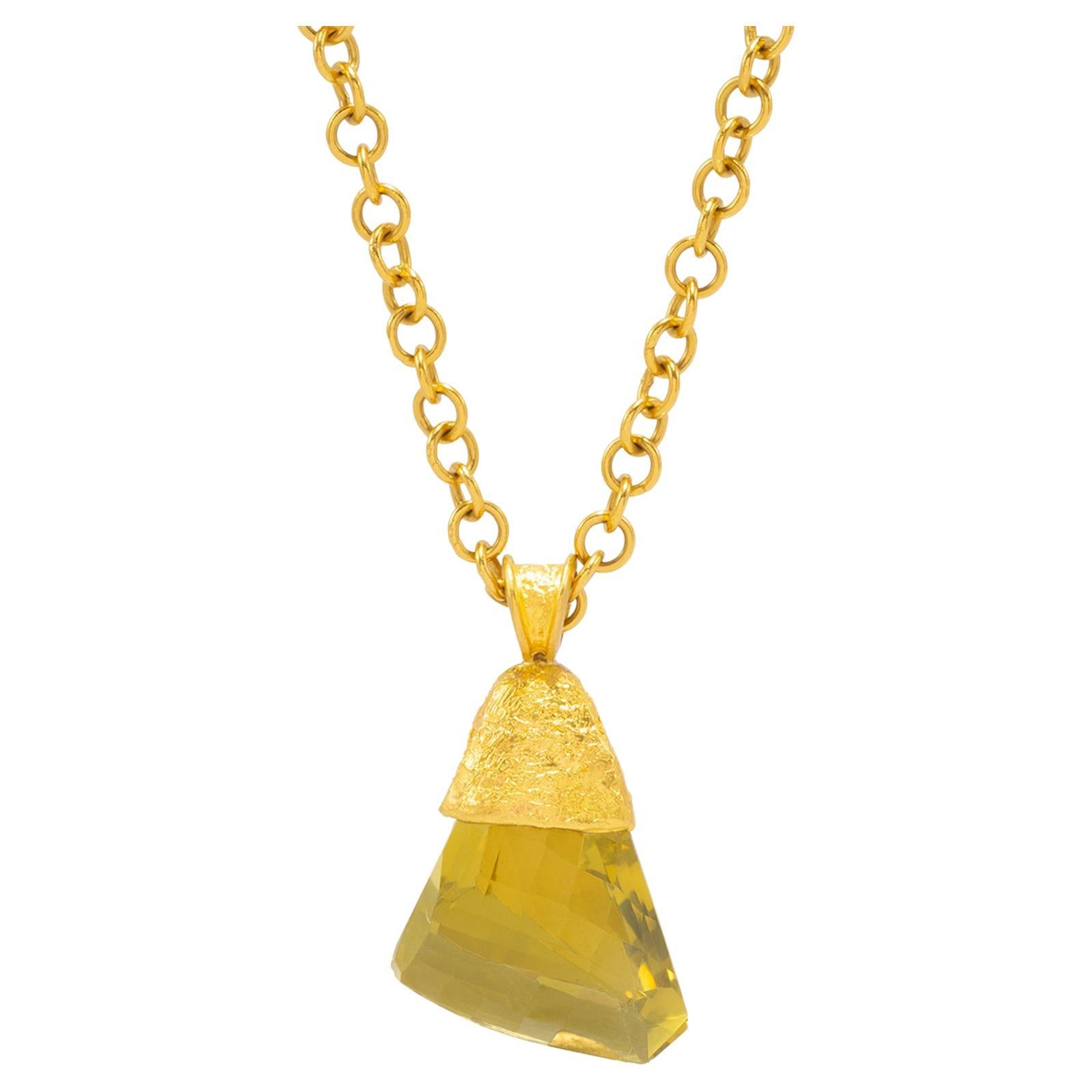 Citrin-Anhänger aus 22 Karat Gold, von Tagili