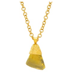 Citrine Pendant in 22k Gold, by Tagili