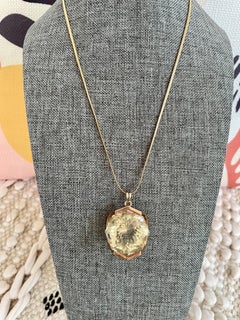 Citrin-Anhänger mit 14 Karat Gelbgold Schlangenkette