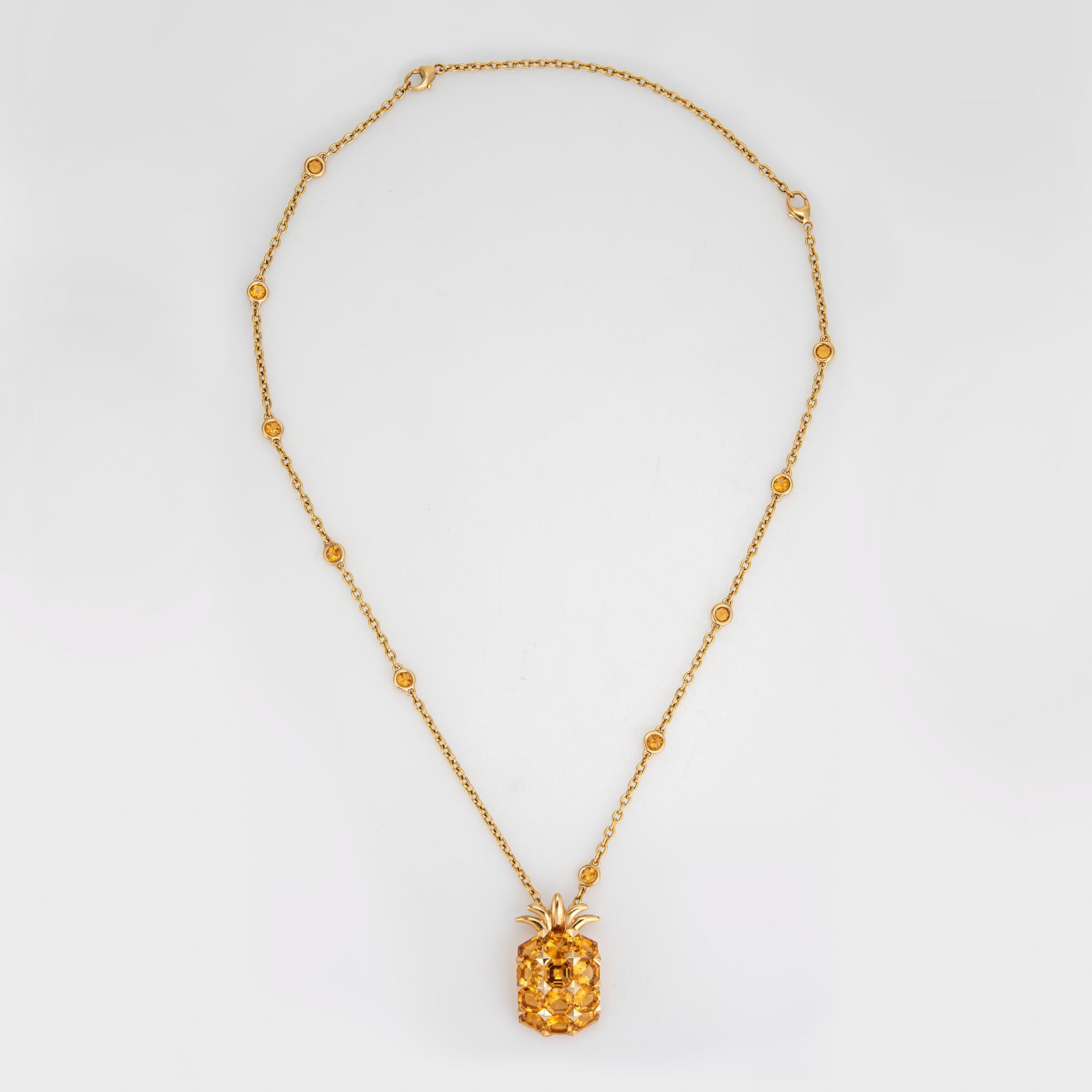Citrino Piña Collar Estate 18k Oro Amarillo 22