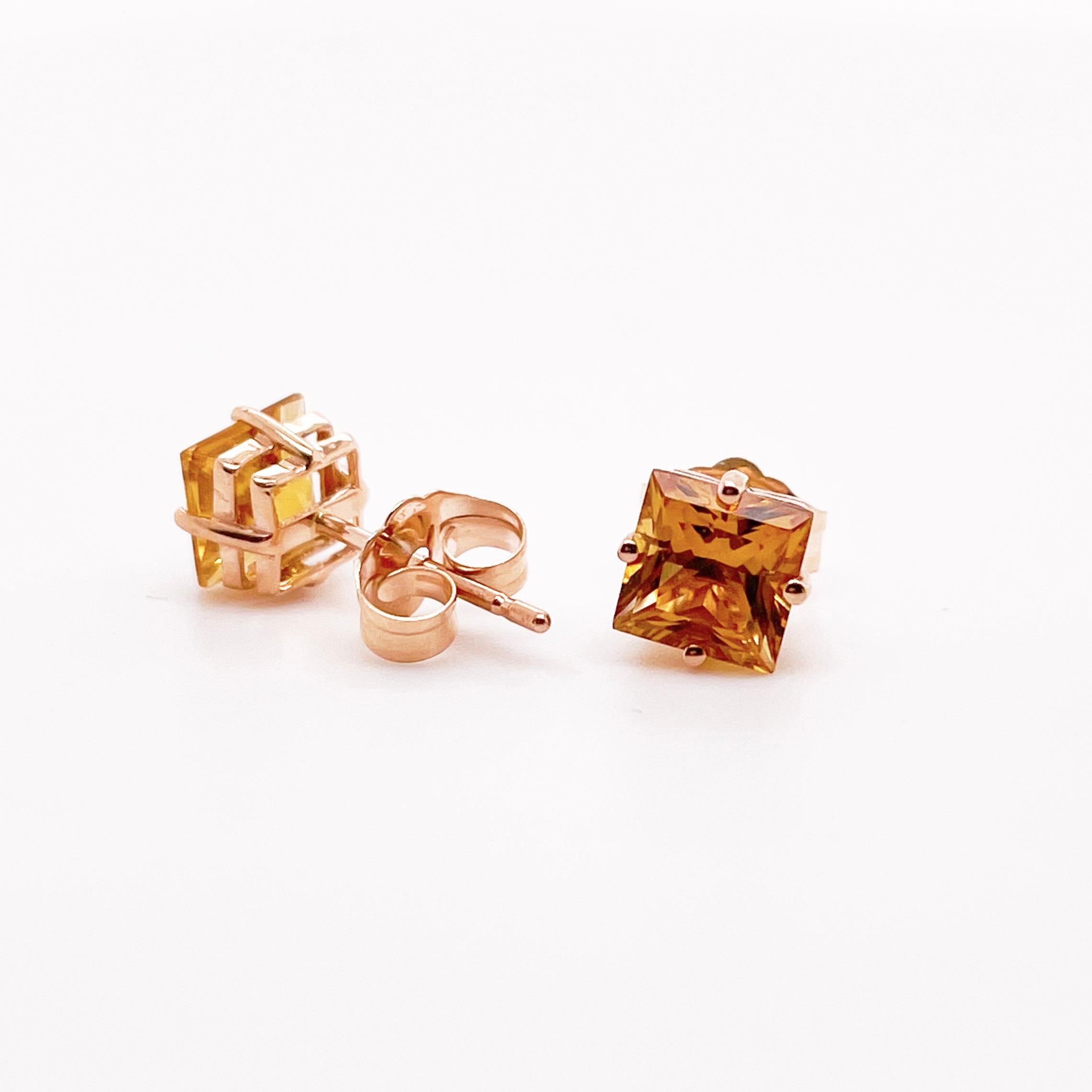 Citrines are the November birthstone, but they're so much more than that. Citrines radiate prosperity, joy, and energy. These princess-cut citrines make the perfect earrings for any girl who loves the beautiful orange color or the energy it brings.