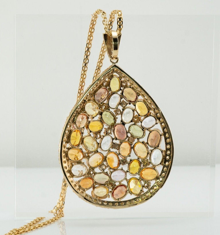 Pendentif En Améthystes, Citrines Et Péridots - Bijou Pierres Naturelles - Neuf Sans Emballage