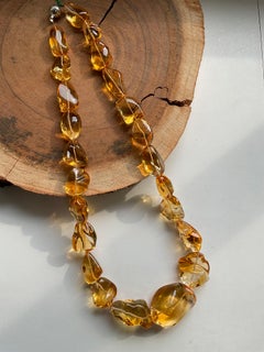 Citrine Quartz Beaded Jewelry Necklace Gem Quality