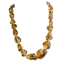 Citrine Quartz Beaded Jewelry Necklace Gem Quality