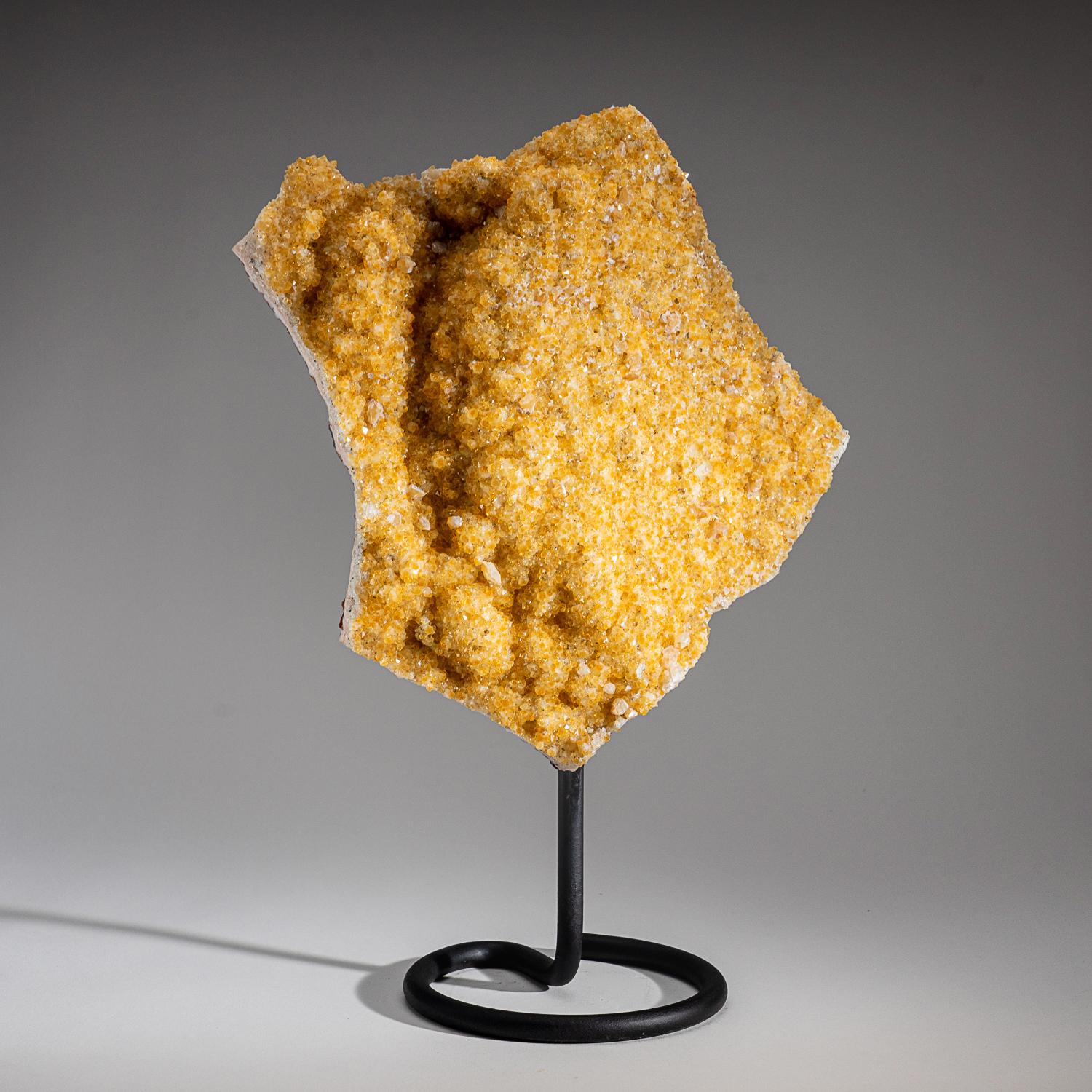 Contemporary Citrine Quartz Crystal Cluster on Metal Stand (16.5