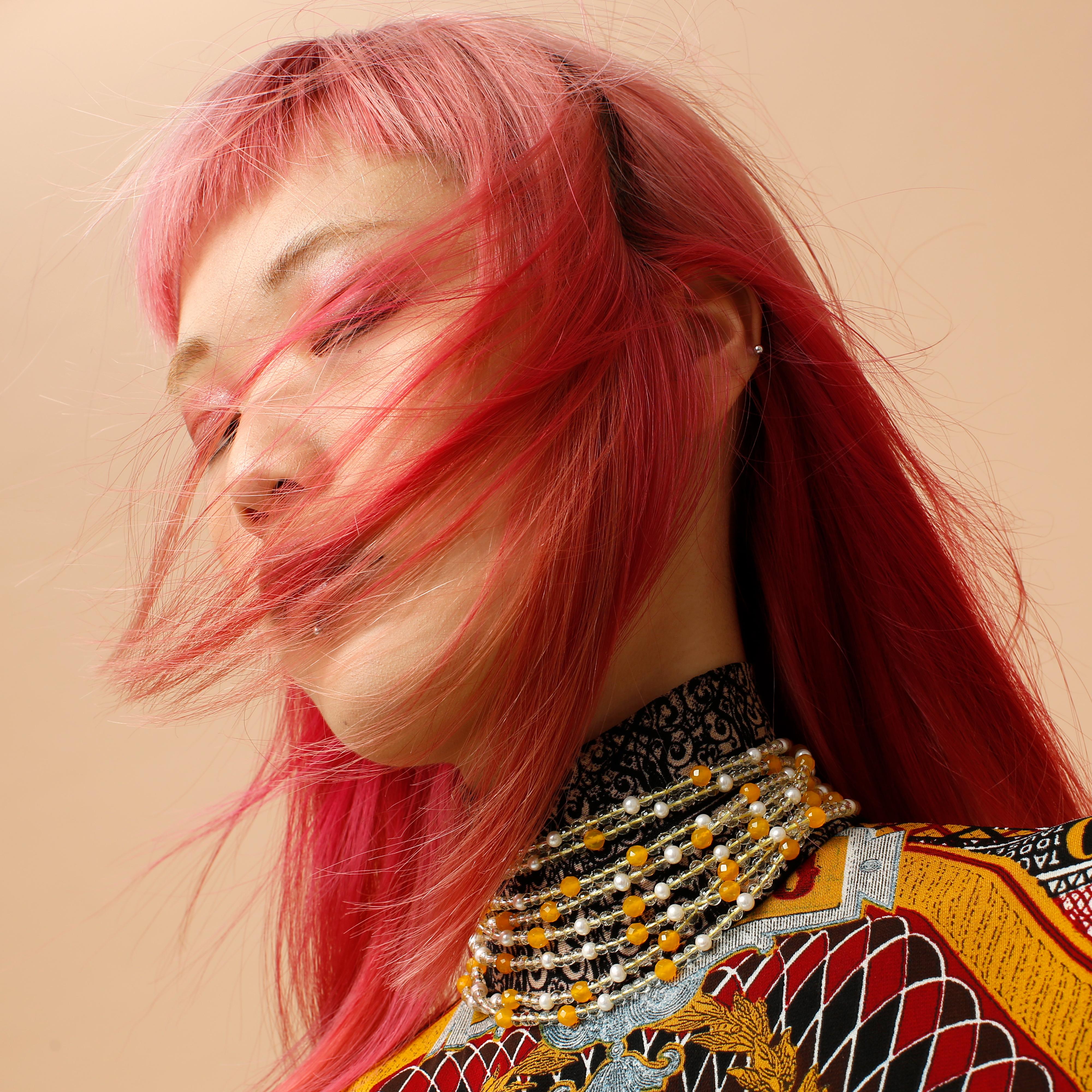 Art déco Collier de perles d'eau douce, quartz, citrine et agate jaune en vente