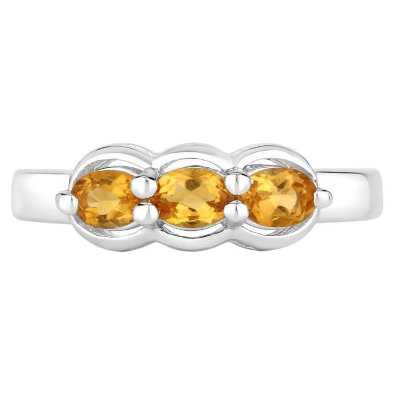 Citrine Ring 0.46 Carats Sterling Silver