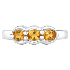 Citrine Ring 0.46 Carats Sterling Silver