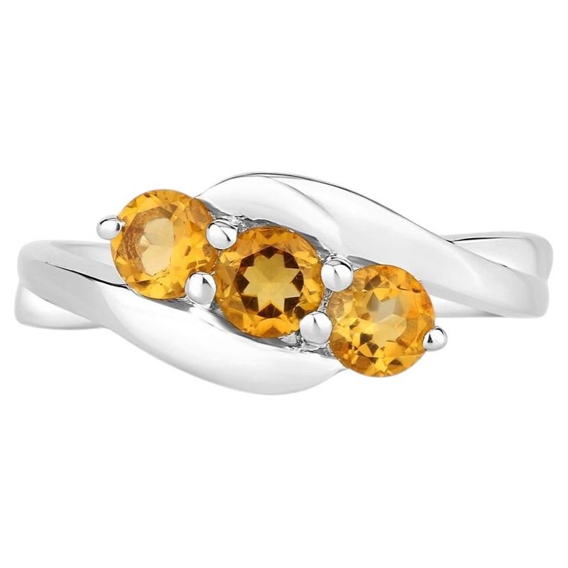Citrine Ring 0.68 Carats Sterling Silver